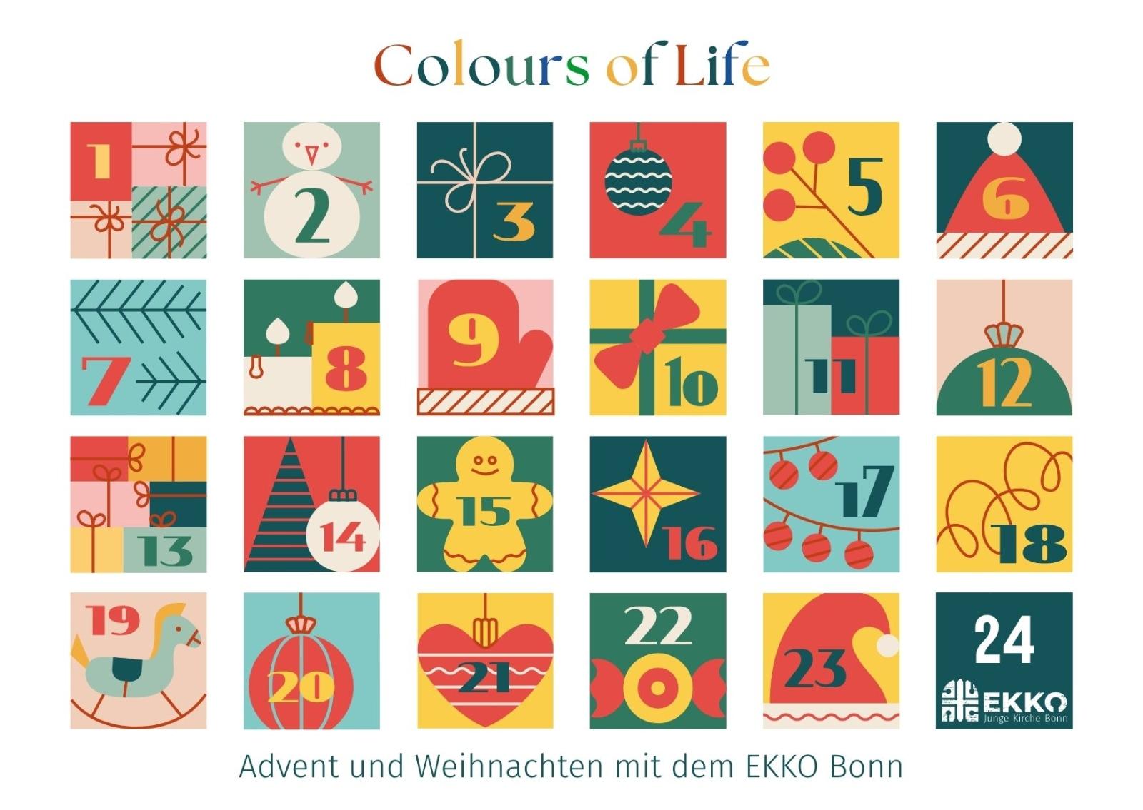 Postkarte mit Adventskalender