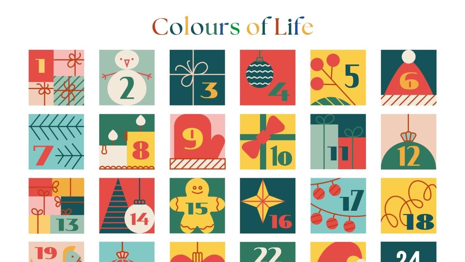 Postkarte mit Adventskalender