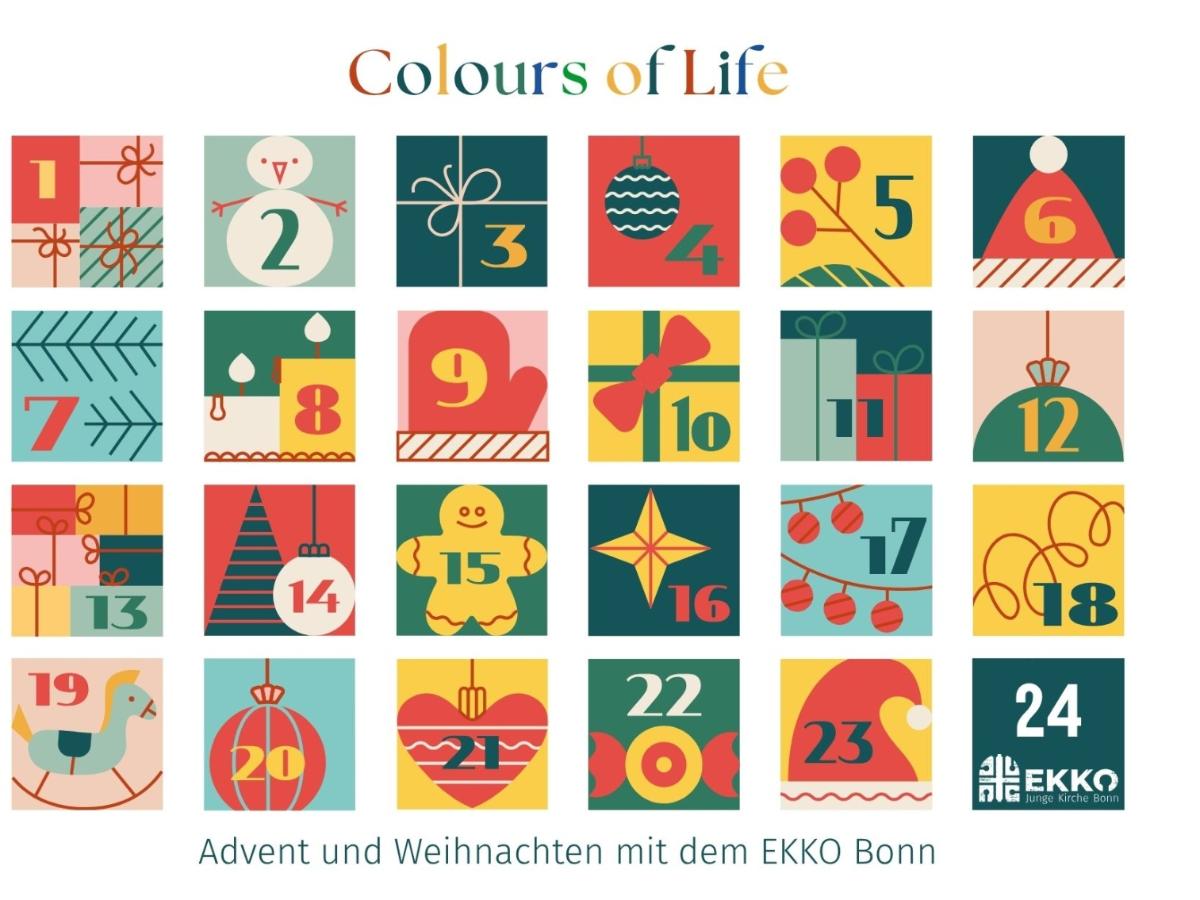 Postkarte mit Adventskalender