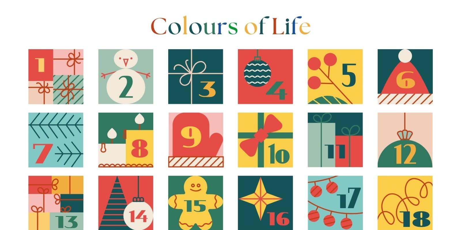 Postkarte mit Adventskalender