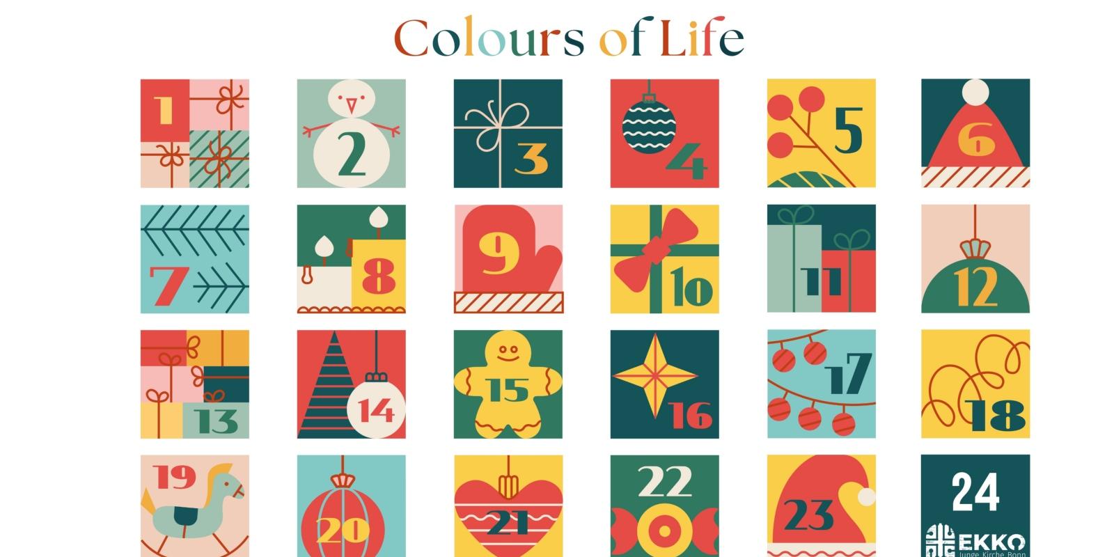 Postkarte mit Adventskalender (c) EKKO Bonn Postkarte mit Adventskalender