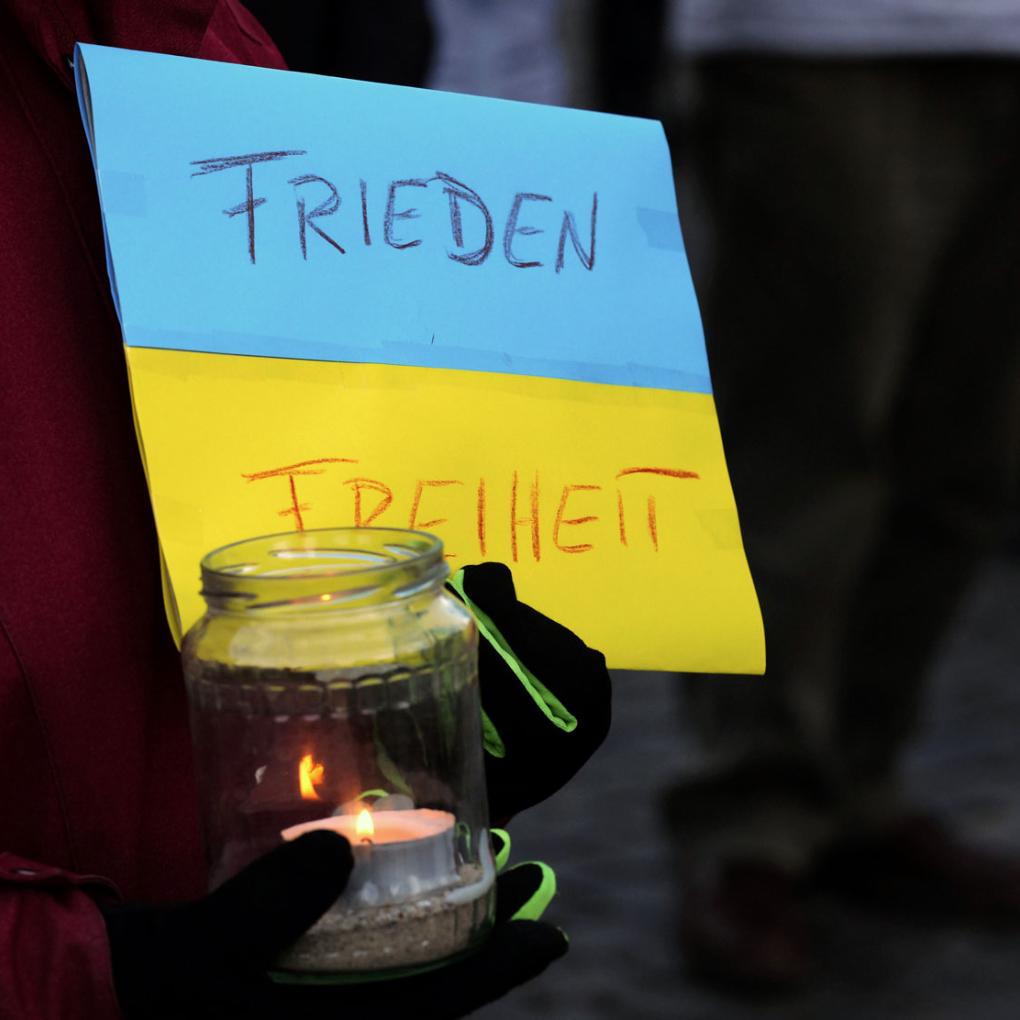 Ukraine-Flagge für den Frieden