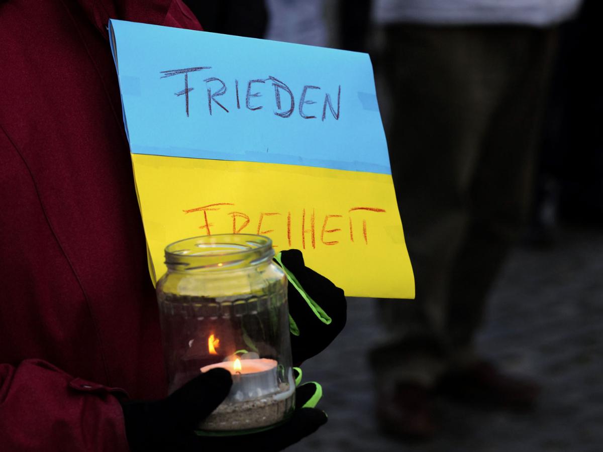 Ukraine-Flagge für den Frieden